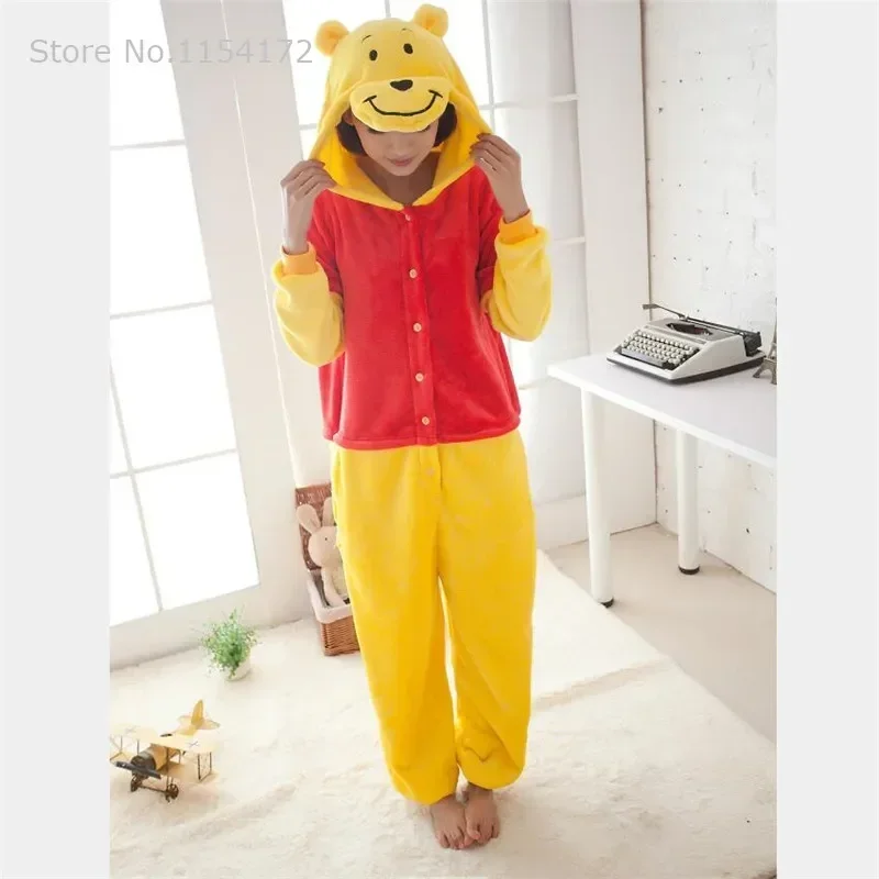 Cartoon Kigurumi Winnie Bear Animal Onesies Cosplay Costume Pyjamas for Adults Nisex Kigurumi Winnie Bear Pajamas
