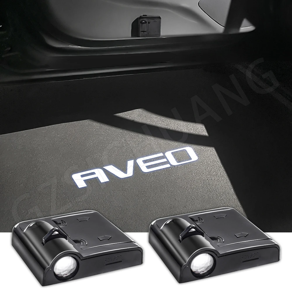 2Pcs Led Car Door Welcome Lights Proiettore Logo Per Auto Proiettore Laser Di Cortesia Per Chevrolet Aveo T200 T250 T300 2024 2023-2008