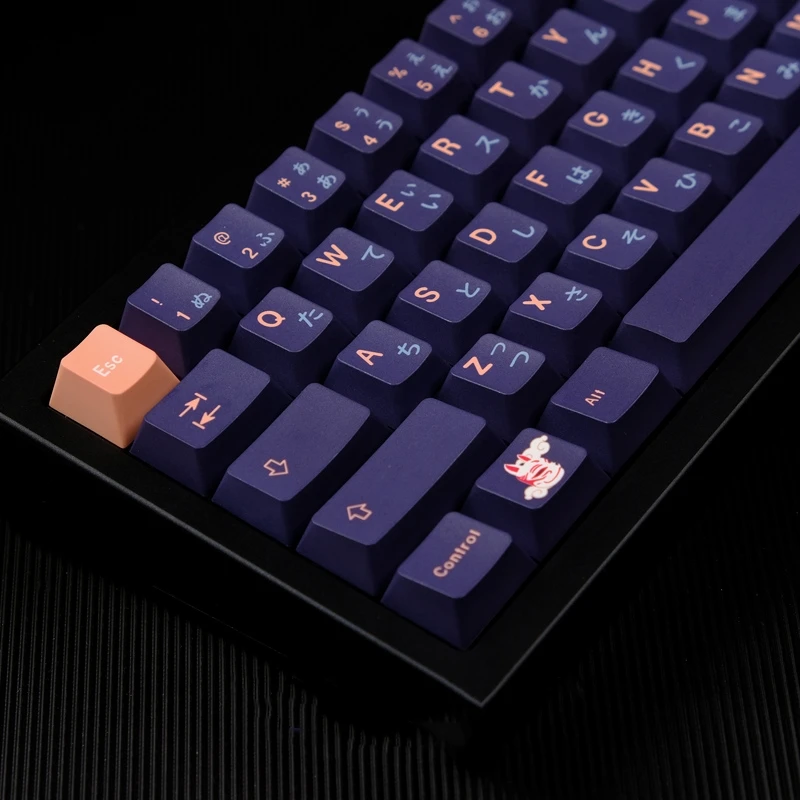 Fox Tema Dye Sublimation Key Caps Perfil Cereja Gmk Keycap Pbt Lados 61 64 68 84 87 96 980 104 108 135 Chaves Set - Imagem 5