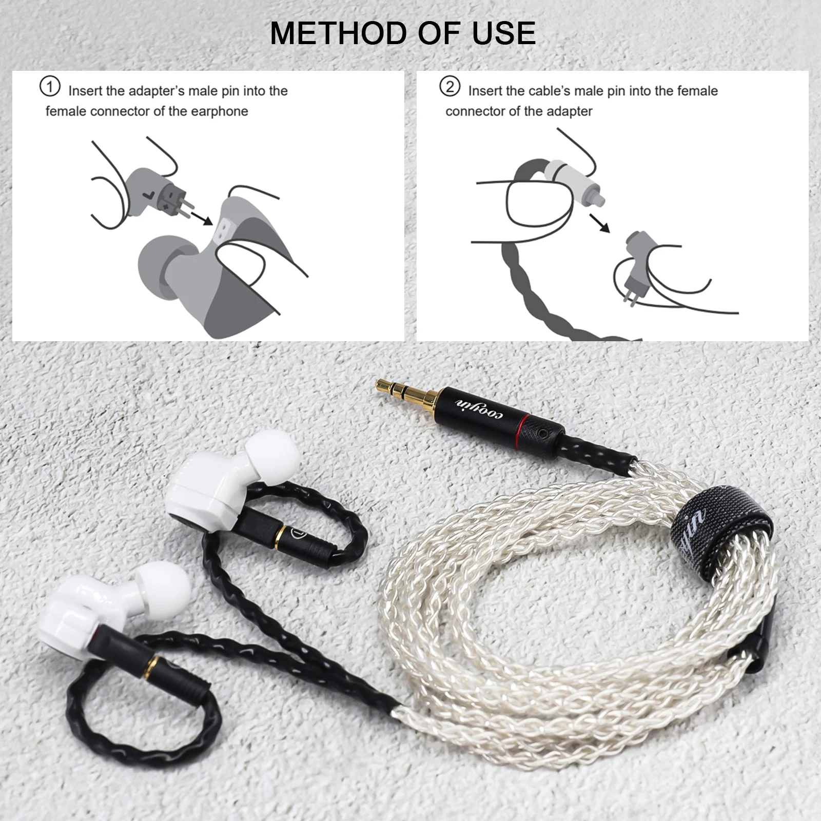 Okcsc-earbuds Conector em Forma Curva Adaptador de Áudio Jack Cabo Mmcx Conectado para Sony Mdr Ex1000 Ex800 Mdr7550 Ex600 - Image 5
