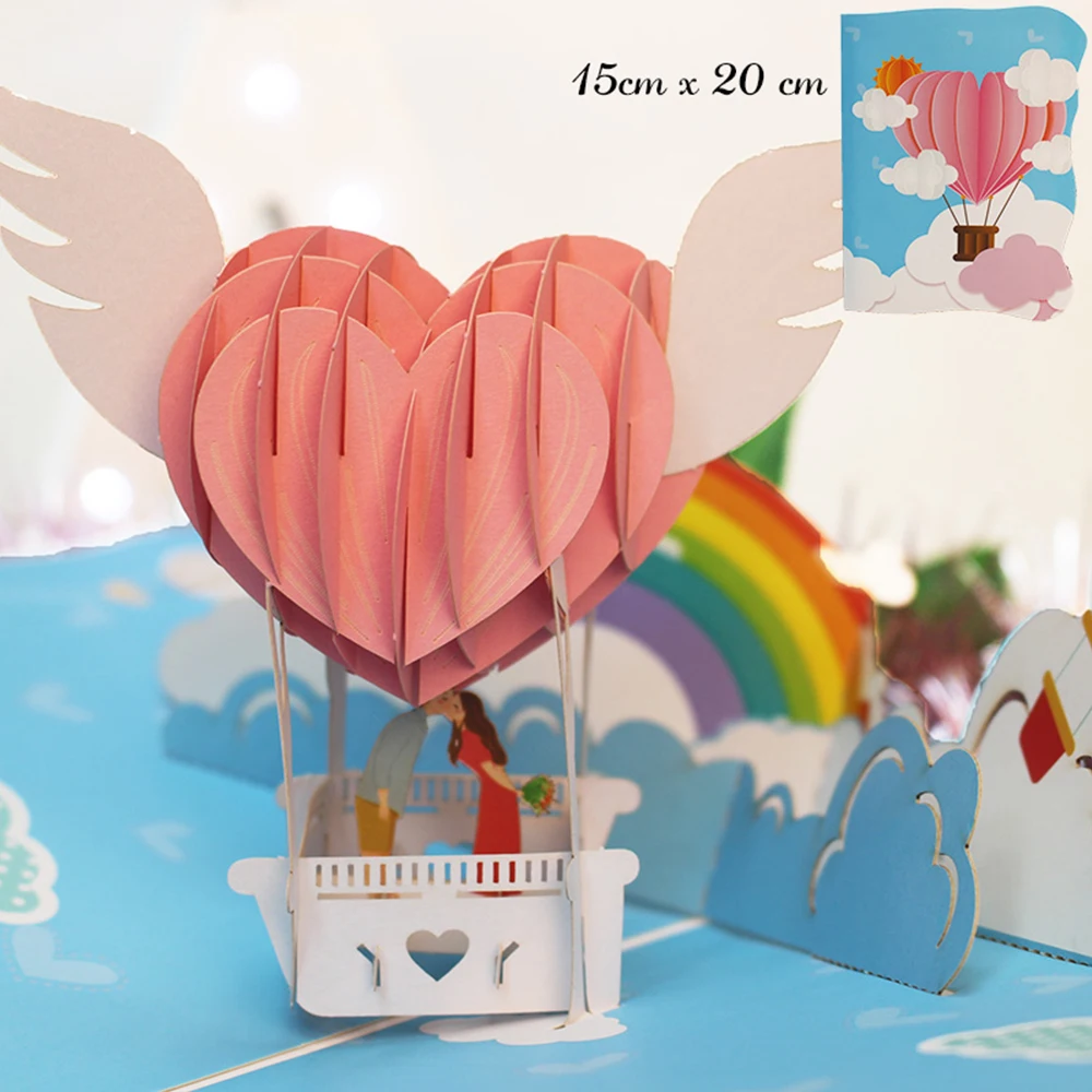 3D Creative Card for Wife and friend Valentines Day Gift Wedding Invitation Customized Card Thank You Postcard Greeting Cards Wedding Invitations Thank You Cards
