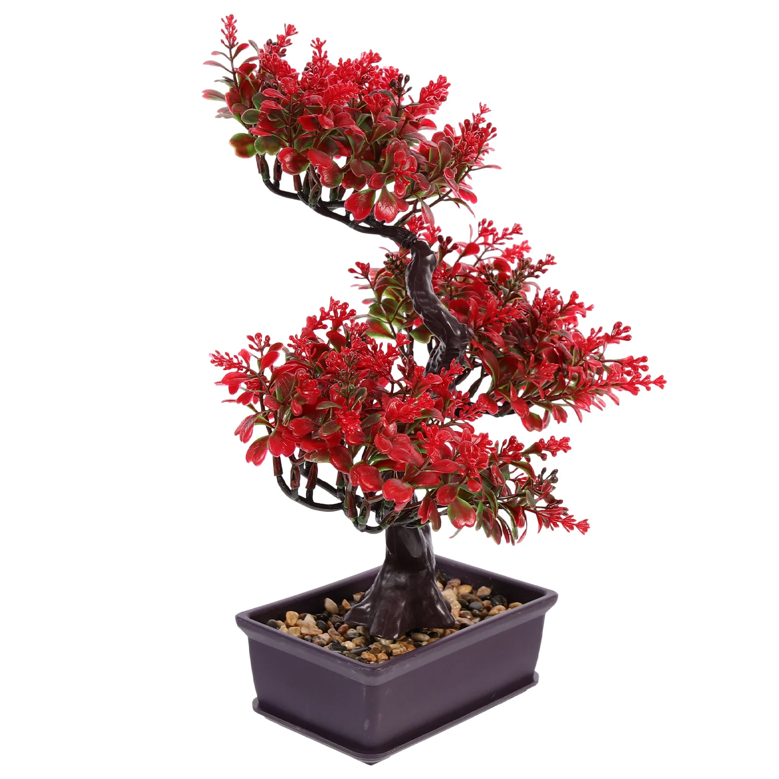 Fake Ornaments Bonsai Tree Artificial Artificial Plants Outdoor Red