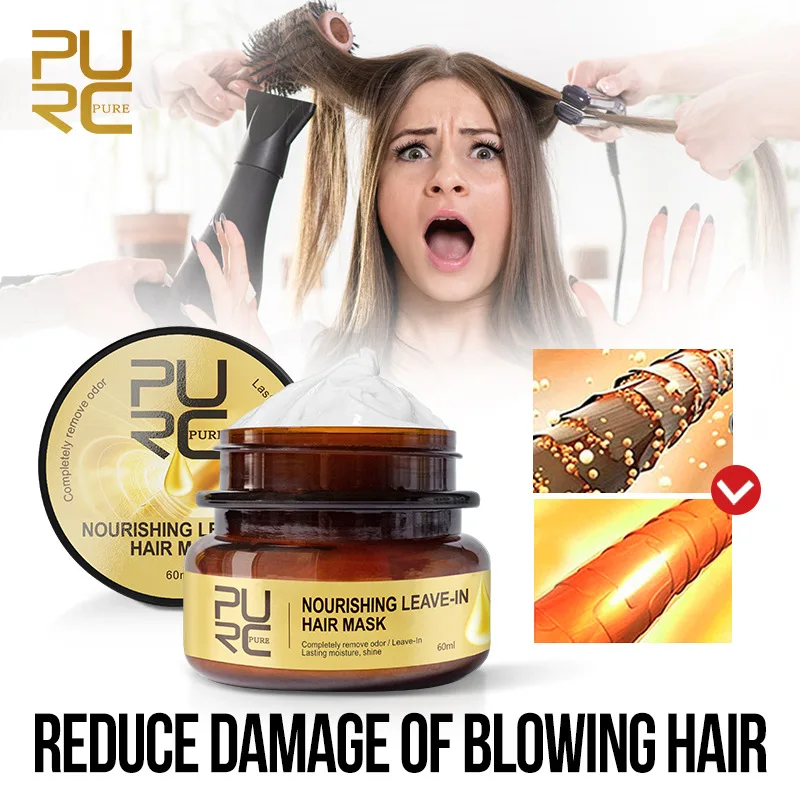 

2PCS/LOT PURC Morocco Argan Oil Leave-in Hair Mask Repair Frizz Damaged Smoothing Scalp Treatment Hair Care 60ml