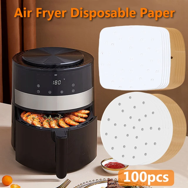 Air Fryer Disposable Paper Liners - 100PCS 8 Inch Square Food