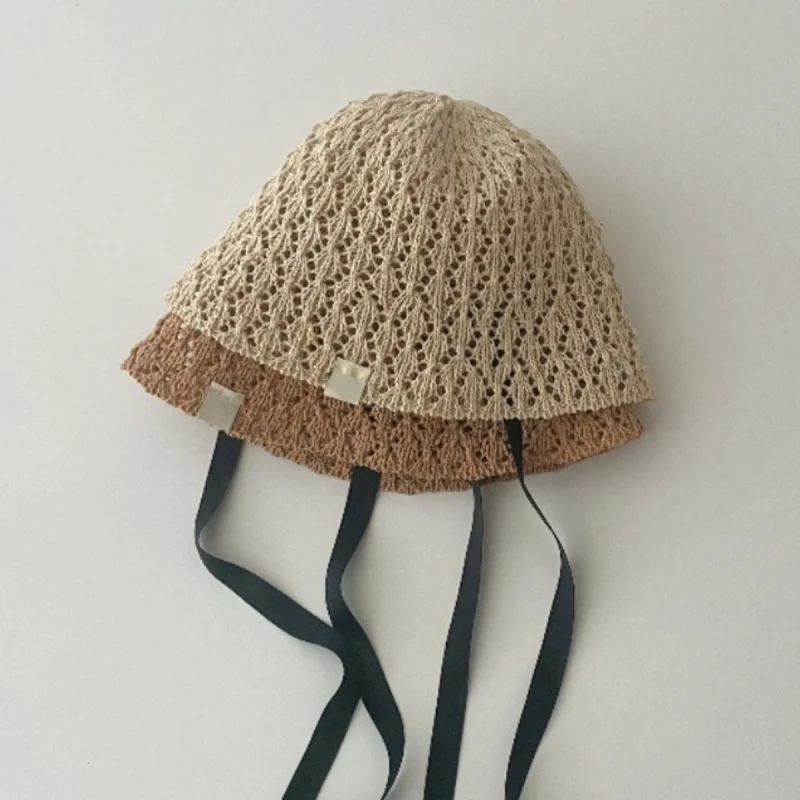 1-7Y Newborn Baby Girls Boys Kids Lace Trap Hats Princess Summer Bucket Straw Sun Hat Cap straw hat baby sun hat outdoor sun hat