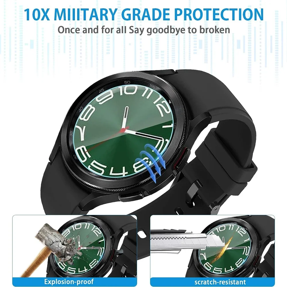삼성 갤럭시 시계 6 용 강화 유리 40mm 44mm HD 화면 보호 필름 갤럭시 시계 6 클래식 43mm 47mm 용 스크래치 방지
