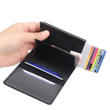 Uchwyt na karty magnetyczny uchwyt na karty automatyczny uchwyt na karty portfel damski wielofunkcyjny przenośny uchwyt na karty tanie tanio CN (pochodzenie) Unisex Id posiadacze kart One color 9129