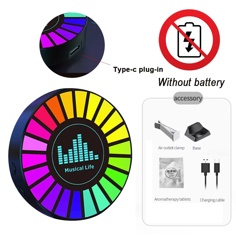 ตัวเลือกสินค้า ไฟ LED RGB ปรับแสงตามเสียง ตกแต่งรถ/บ้าน 3D น่ารัก