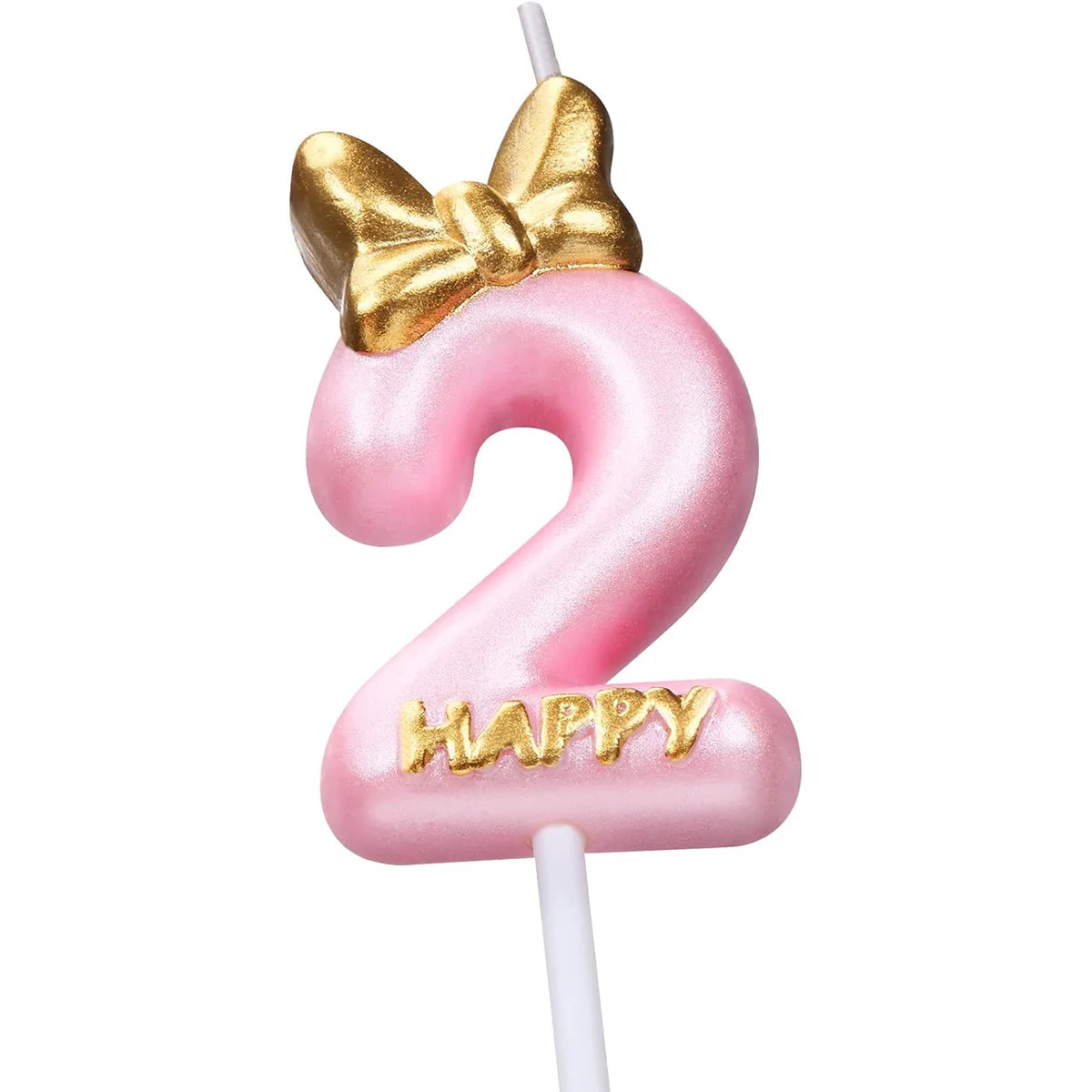 Bougie D'anniversaire Numérotée 1 Avec Souris Cartoon - Rose Et Noir - Pour Gâteau Thème Souris, Fête Fille