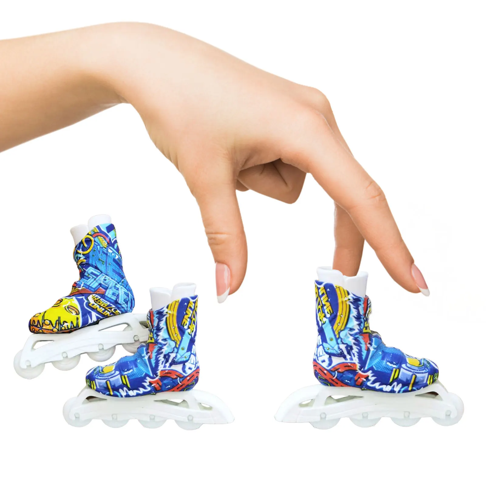 【Latest Style】 Mini Roller Skates For Fingers Mini Roller Skates Toys For Fingers Cool Mini Skateboard Shoes For Finger Breakdance Training