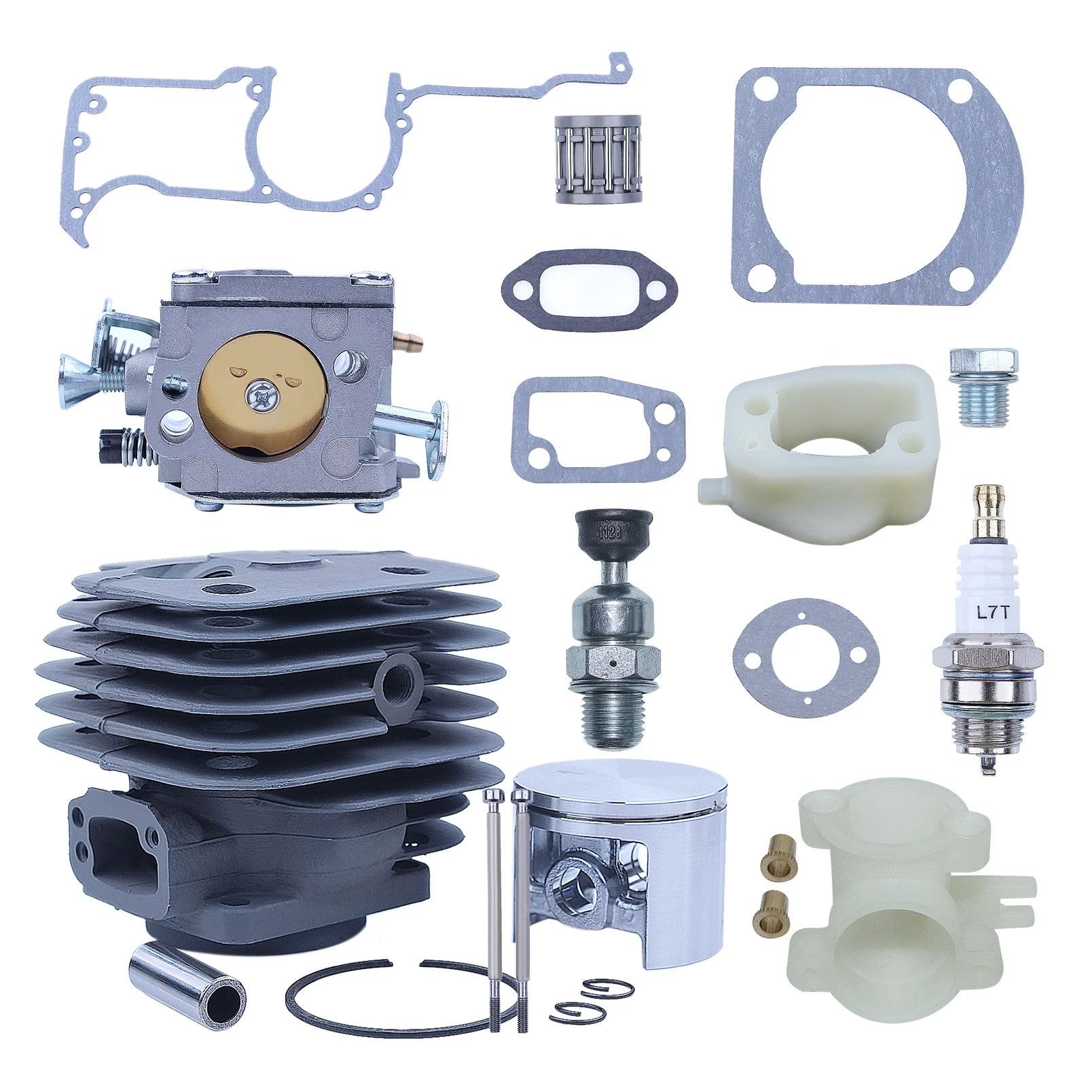 52mm Big Bore Cylinder Piston Carburetor Overhaul Kit For Husqvarna 266XP 266 266SE XP SE 61 Parts Chainsaw Intake Manifold 4