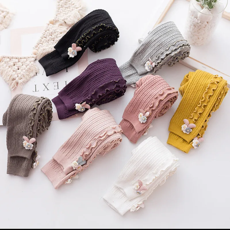 Baby Girls Tights Toddler Kid Girl Ribbed Stockings Cotton Warm Pantyhose Solid Style 0-6T Autumn Winter knit tights,girls pantyhose