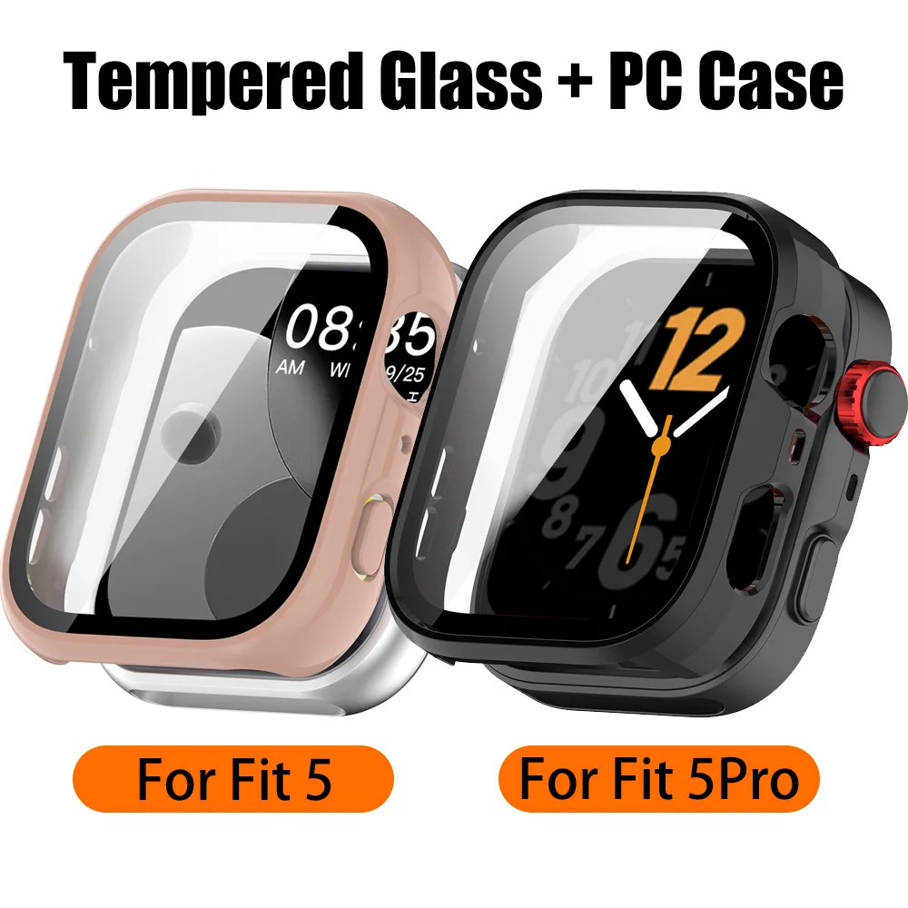Durable Tempered Glass & PC Protective Case for Smartwatch Screen Protection
