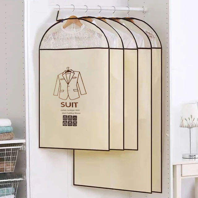 Függő Ruhák Burkolata Cipzárral Öltöny Kabát Külső Ruha Felső Alsó Ruhadarab Porálló Védelem Tároló Szervező Táska Fedele