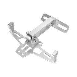 Universal Motorcycle Rear License Plate Mount Holder - Durable Aluminum Alloy Bracket for Enhanced Modification (Silver)