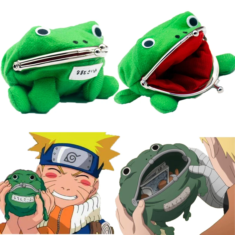Hot Sale Plush Toys Anime Naruto Frog Wallet Coin Kawaii Purse Key 