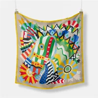 53cm Brand Square Scarf Women Design Horse Luxury Silk Scarf Bandana Headband Fashion Hijab Neckerchief For Ladies 2024 New - Image 5