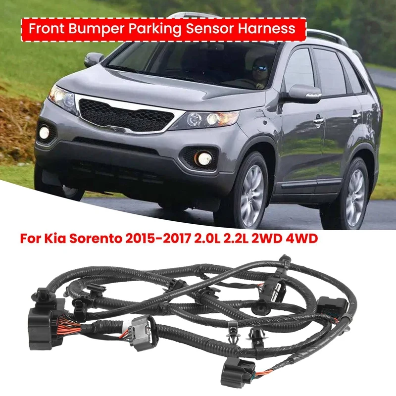 1 Piece 91840-C5010 Car Wiring Harness Front Bumper Parking Sensor Harness Black ABS For Kia Sorento 2015- 2.0L 2.2L 2WD 4WD