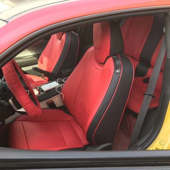 Custom Fit for 2010-2015 5th Camaro Coupe and 2016-2024 6th Camaro Car Seat Cover Full Set Nappa Leather for Chevrolet Camaro 1