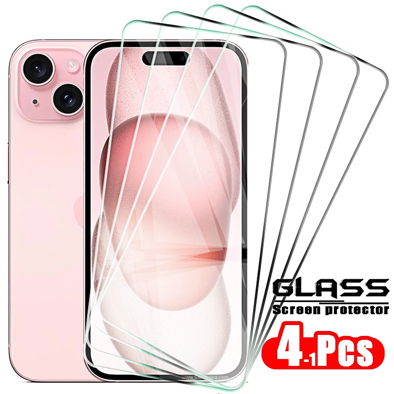 Premium Tempered Glass Screen Protector Case - 4-Pack Set