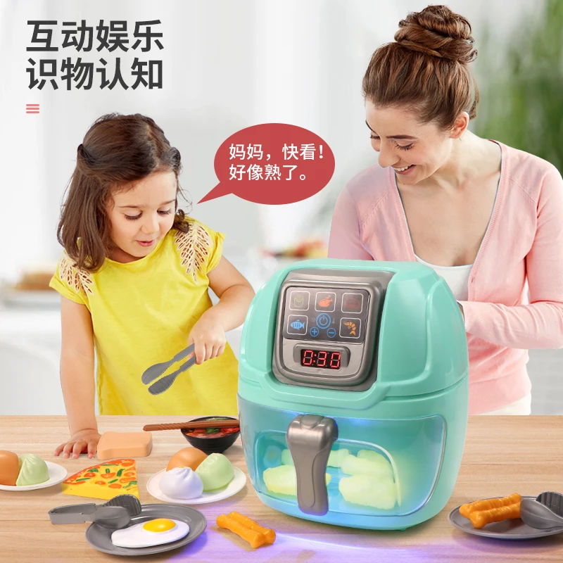 Pretend Play Kitchen Wooden Toy Set For Kids With Realistic Light And Sound