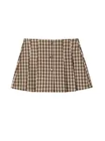 Women's Fashion Fitted Checkered Waistcoat Top And Mid-Waist Side-Zip Pleated Skort Two-Piece Set for Females Mujer - Image 5