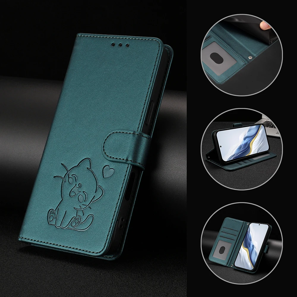 Lovely Cat Leather Wallet Phone Cover