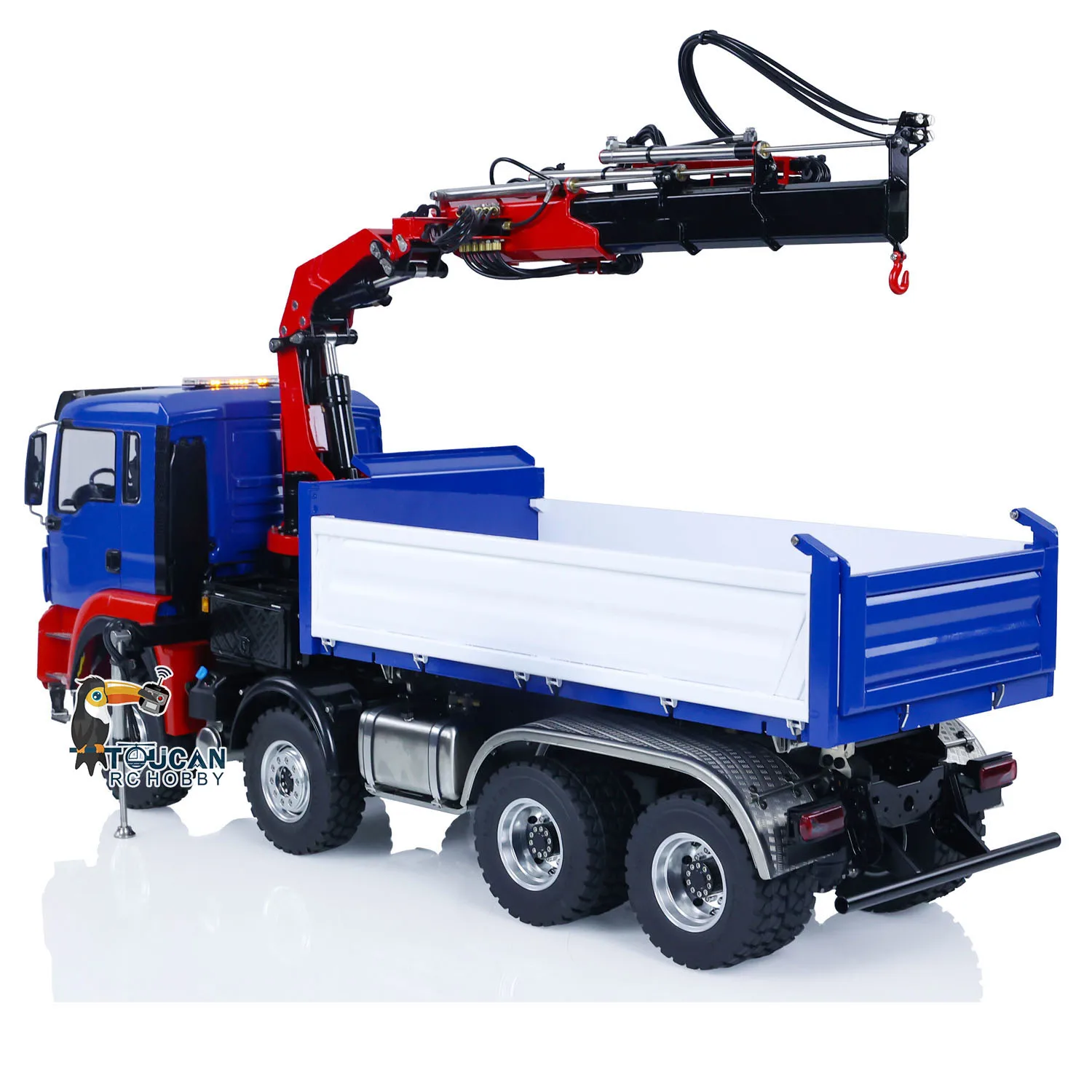 RTR LESU 1/14 RC Hydraulic Dumper Car 8X8 Crane Dump Truck PL18EV Lights Sounds Remote Control Tipper 2-speed Toy THZH1721 2