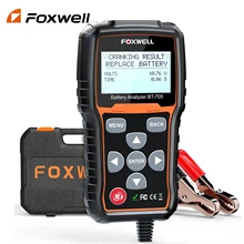 Foxwell BT705 12V 24V Batterij Tester 100-2000 Cca Opladen Systeem Voor Auto 'S Zware Vrachtwagens Overstroomd agm Gel Batterij Analyzer