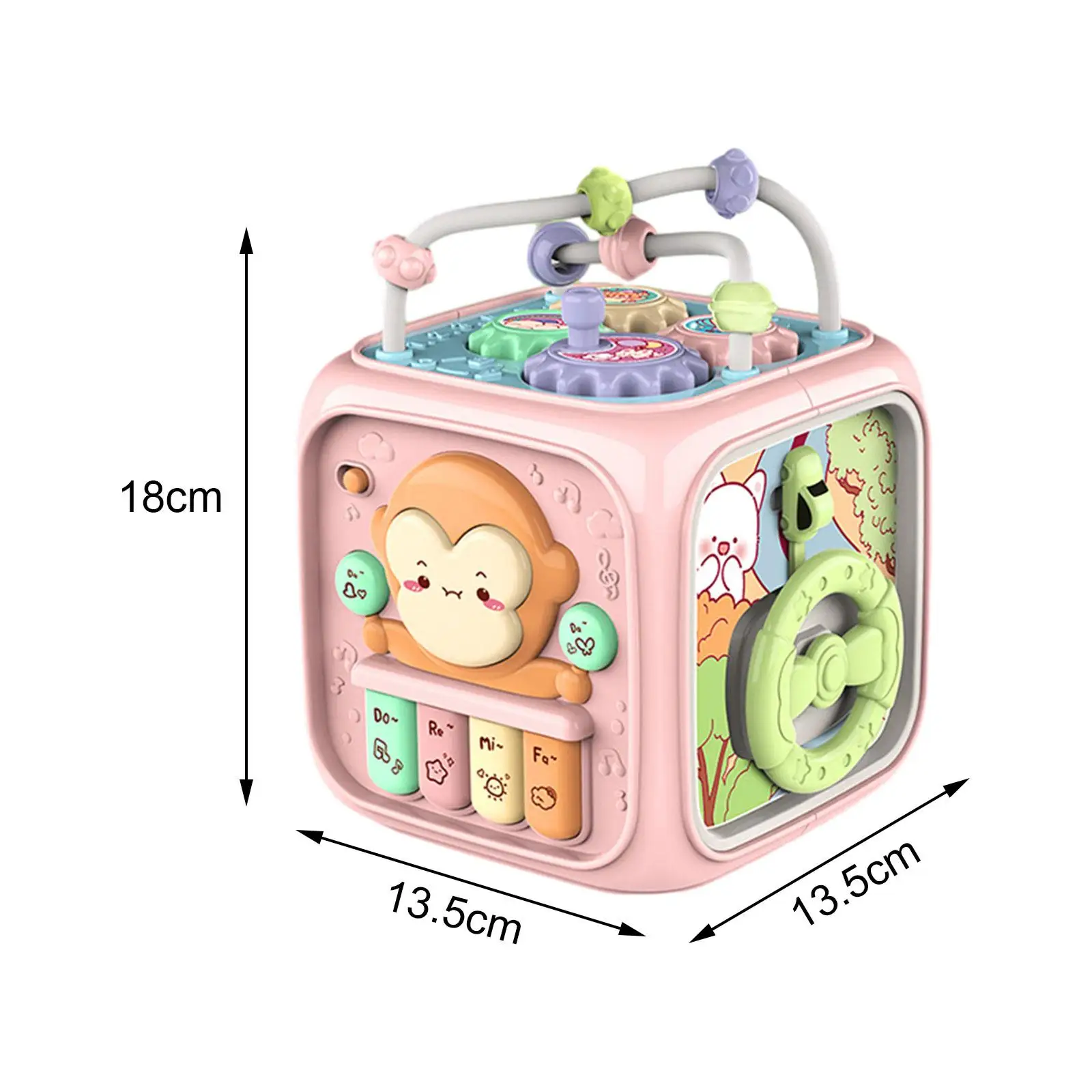 Busy Cube for Kids Early Educational Learning Toy with Sound and Music for Infants 18-36 Month Children Preschool Birthday Gift