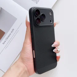 Sleek Airflow Cooling Phone Case - Breathable Hard Back Solid Color Cover - iPhone 12 Pro Max (Black)