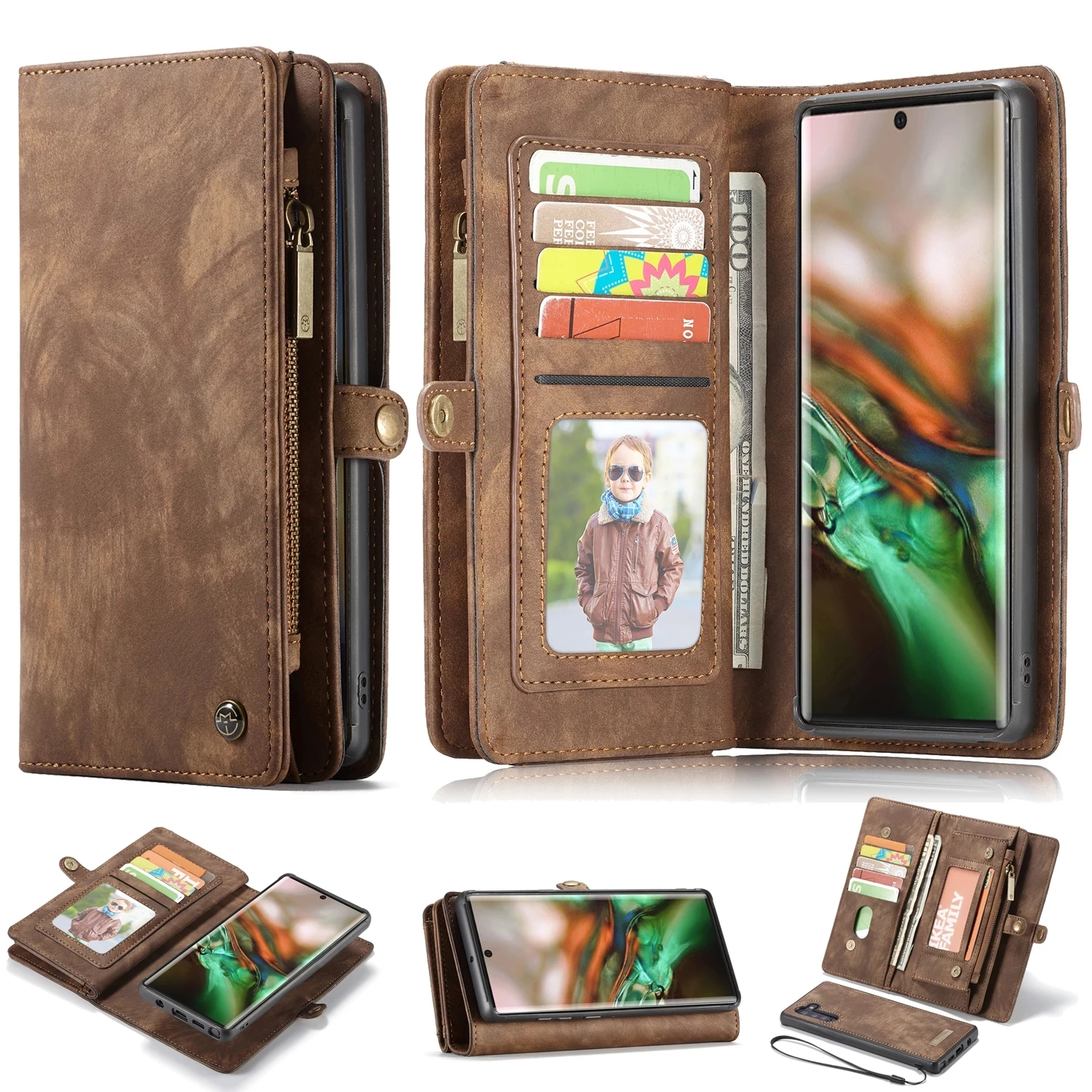 

Caseme Retro PU Leather Case Wallet Bag Card Slot Holder Phone Back Cover for Samsung Galaxy S21 S20 S22 Ultra S23 Note 20 Ultra