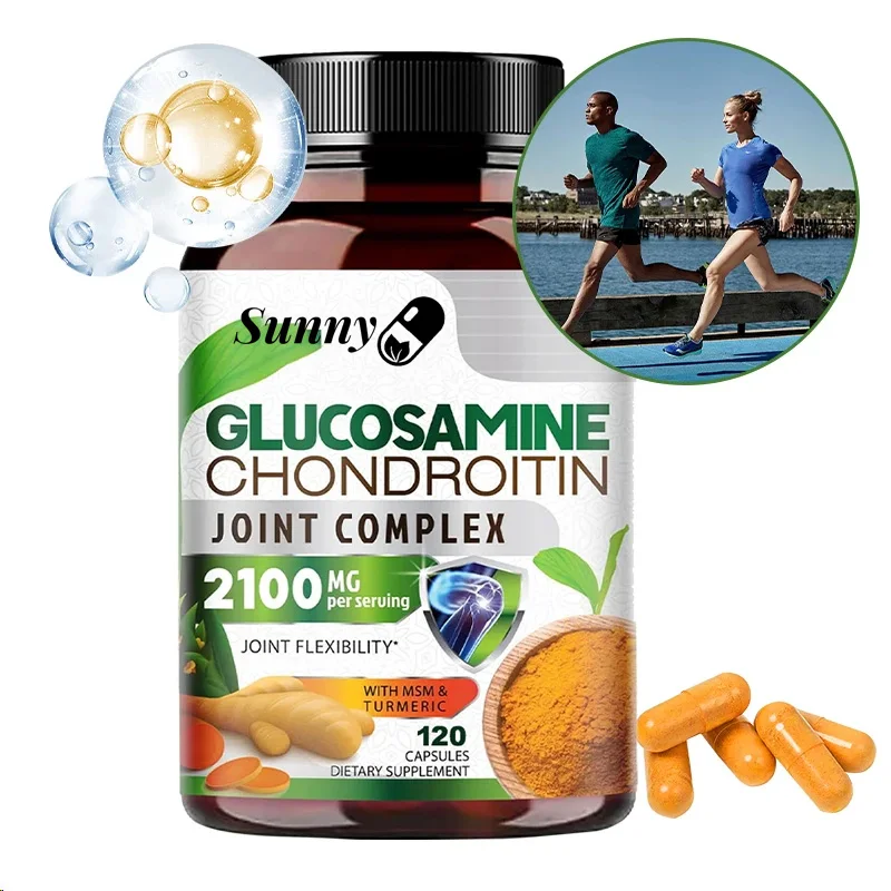 Glucosamine Chondroitin and Turmeric Capsules-Joint Complex Supplement, Strengthen Bones, Joint Health, Bone Density