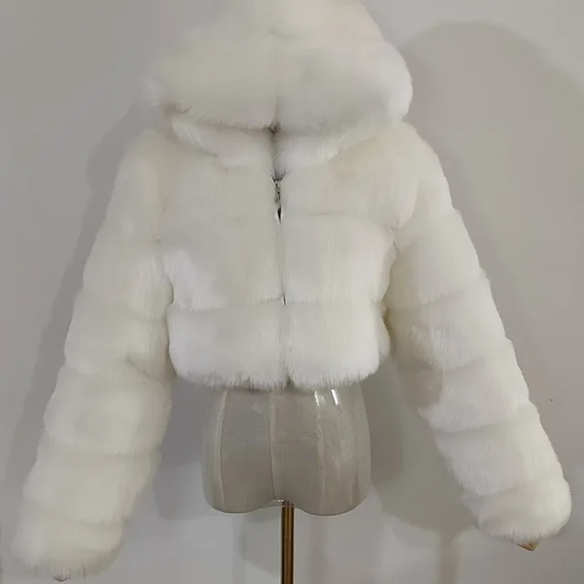 ジャケット・アウター EMBROIDERED FAUX FUR HOODED JACKET WHITE Vintage GAP Faux Fur Lined Zip Up Hoodie Jacket White
