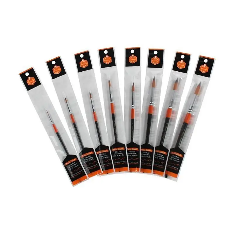 Best Seller Flat Nylon Hair Oil Acrylics Watercolor Art Painting Flat Paint Brushes Set 2