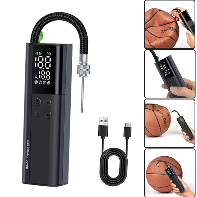 Portable Wired Electric Inflator Car Tire Air Pump 20PSI Air Compressor For Car Motorcycle Basketball with Extended Power Cord