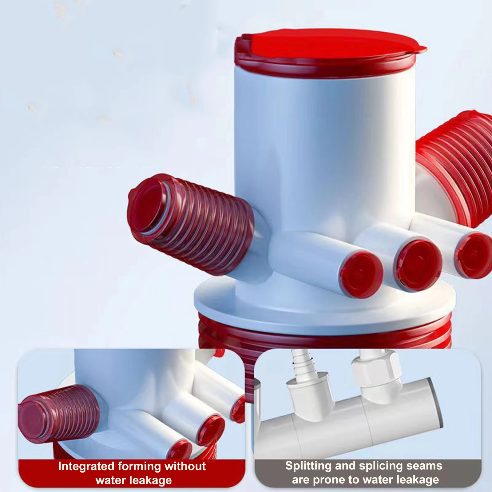 50/75mm 6 Ports Kitchen Sink Downpipe Filter Connector Magnetic Anti Odour Water Dispenser Water Purifier Filter Drain Fittings Drain Pipe Set