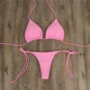 2Pcs Summer Women Bikini Set Side Tie Sexy Swimsuit Bandage Style Brazilian Swimwear Solid Color Swimming Bathing Suit 6