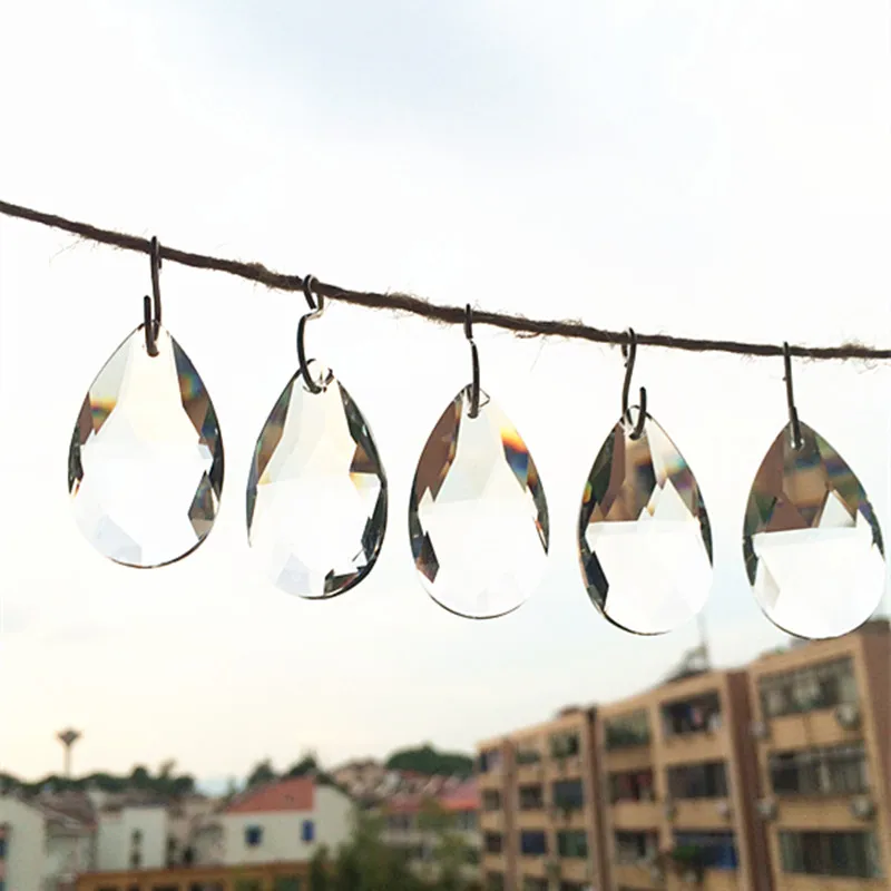 Top Quality 5Pcs 3 Colors Glass 38mm Teardrop K9 CRYSTAL Beads DIY Chandelier Pendants Lamp Prisms Jewellery Hanging Decoration