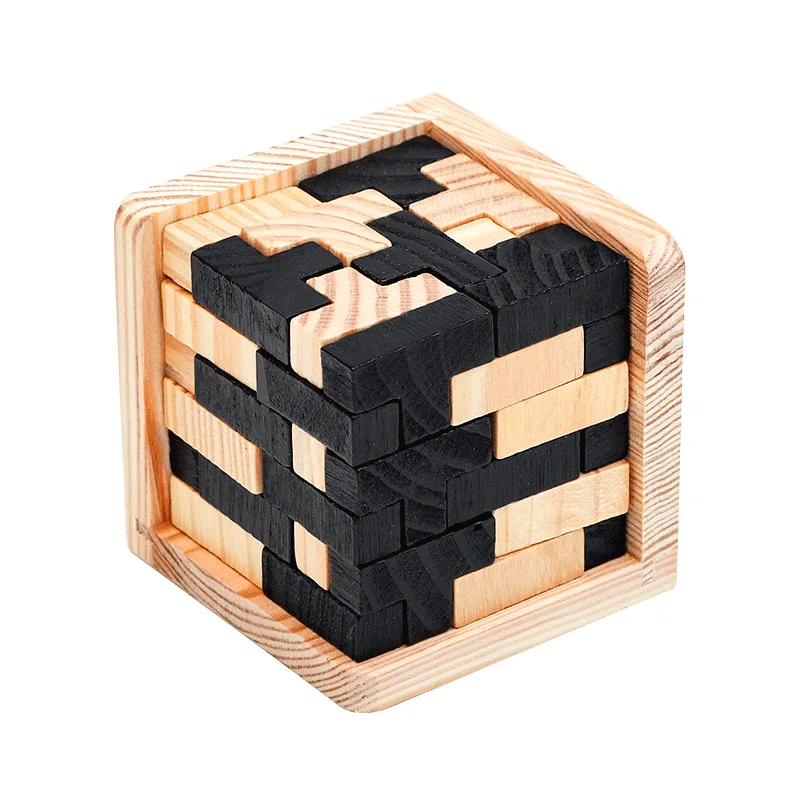 

IQ Puzzle Brain Teaser Wooden Cube 54T Luban Lock Inter Educational Rompecabezas Toy De Madera Ingenio Brinquedos Juguetes