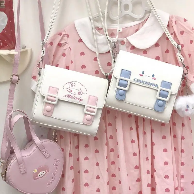 

My Melody Shoulder Bag Kawaii Sanrio Anime Cinnamoroll Kuromi Girly Heart Cute Cartoon Crossbody Bag Toy for Girls