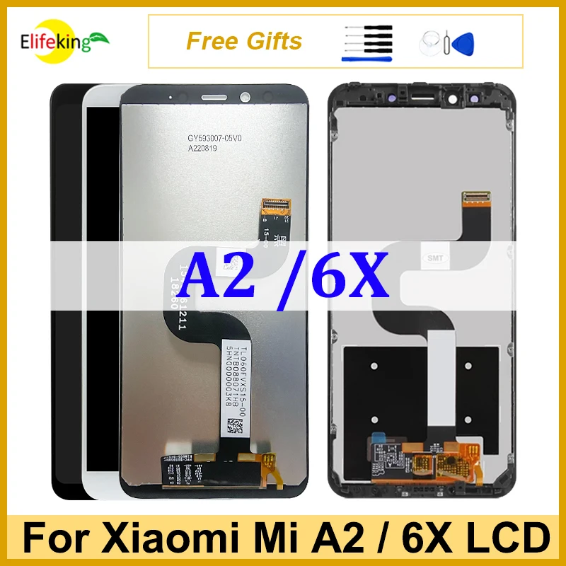 

5.99" LCD For Xiaomi Mi A2 6X Display Touch Screen M1804D2SG M1804D2SI Digitizer Assembly Replacement With Frame Repair Parts