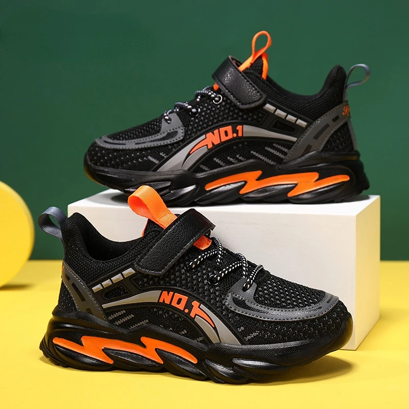

New Style Fashion Children Shoes Boys Sneakers High Quality Sports Shoes Breathable Non-Slip Casual Knitting Running Shoes