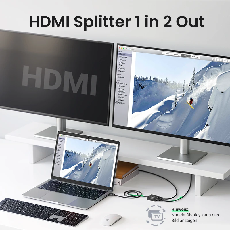 UGREEN-HDMI ġ, 4K @ 60Hz, 3,3ft HDMI ̺,  HDMI й 2  1 ƿ HDMI ó ڽ, 2  1 ƿ UHD 3D HDR