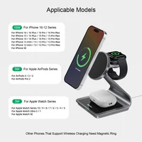 Bonola 3 in 1 Charging Station for iPhone 17/16/15/14/13 Magnetic Dock Metal Wireless Charger Stand for Apple Watch/AirPods Pro - Image 6