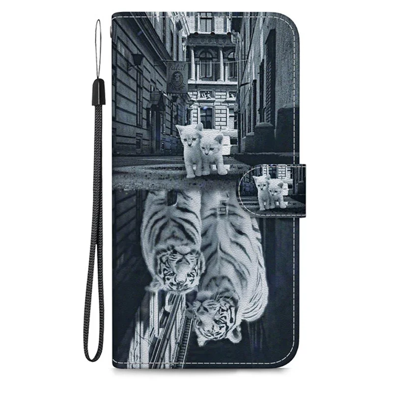 Leather Flip Wallet Case with Magnetic Stand and Cute 3D Design
