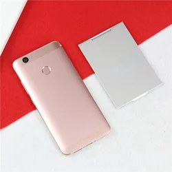 Compact Aluminum Folding Vanity Mirror - Portable Travel Makeup Accessory (D-98x68mm)