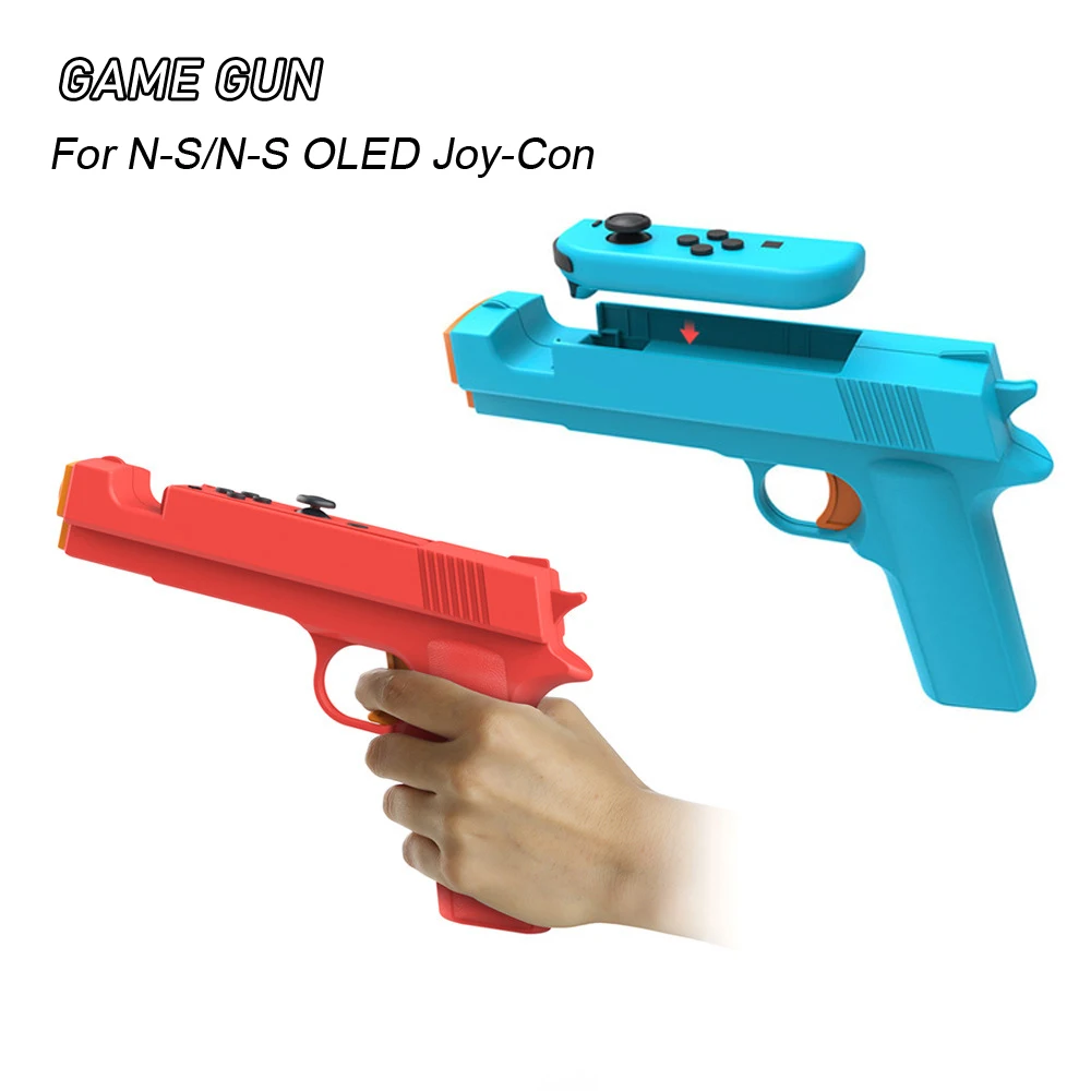 

2Pcs/Box Red Blue Left Right Hand Somatosensory Game Gun Controller Grip For NS Joy-con Switch/Oled Gamepad Accessories