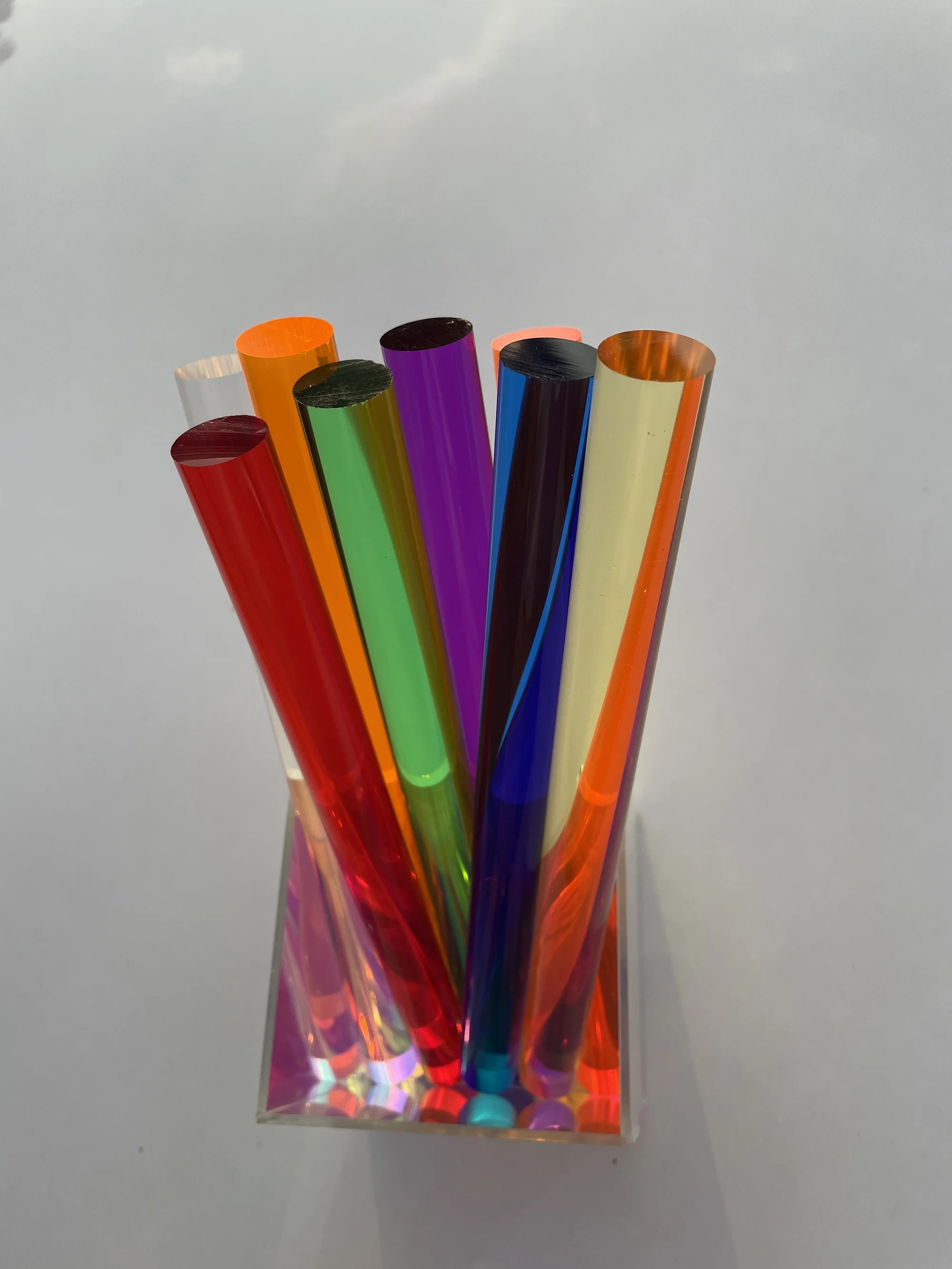 8PCS 250mm Length Multicolour Acrylic Rod Plexiglass Lucite Bar