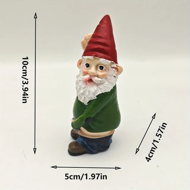 10 Cm -Es Imádnivaló Rajzfilm Öreg Férfi Fehér Szakállú - Gyanta Kézműves Szobor A Kertdekorációhoz - Image 3